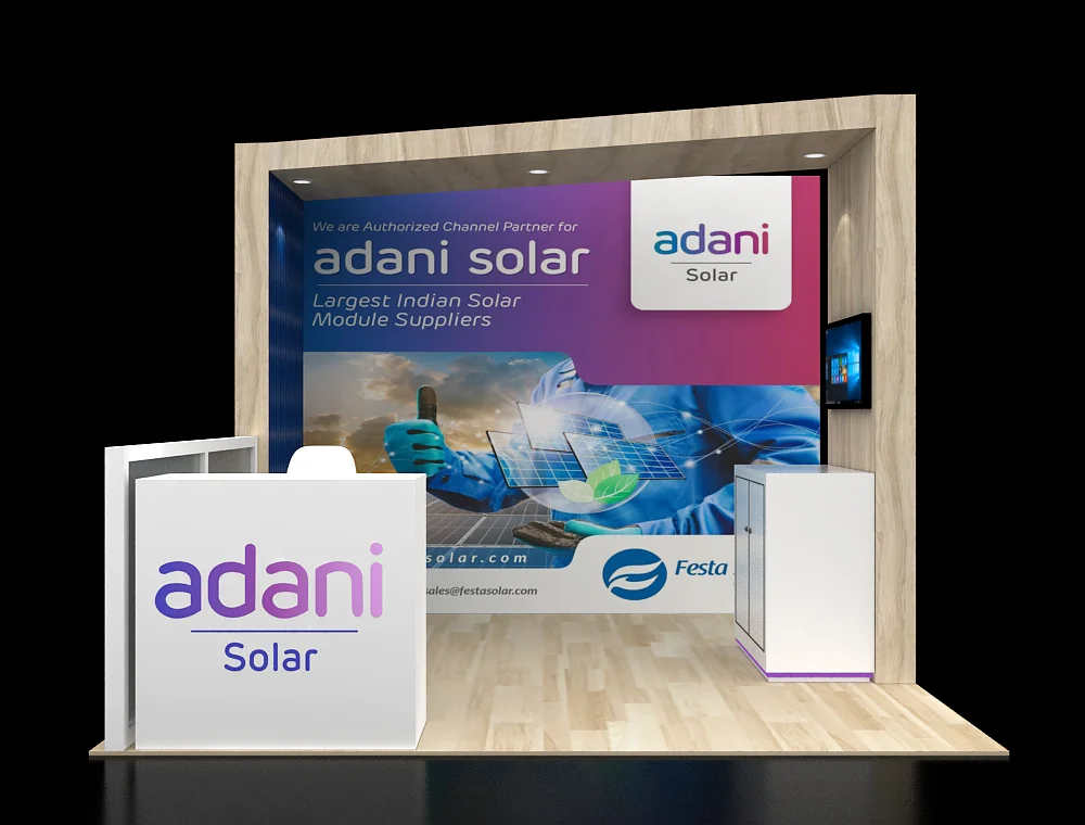 Exhibit display 10x10 with branded reception